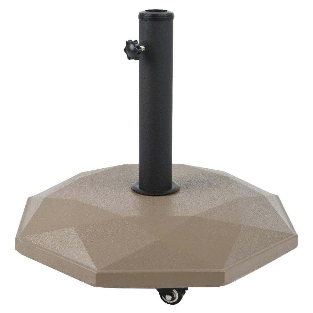 CONCRETE PARASOL BASE WITH WHEELS TAUPE 25KG