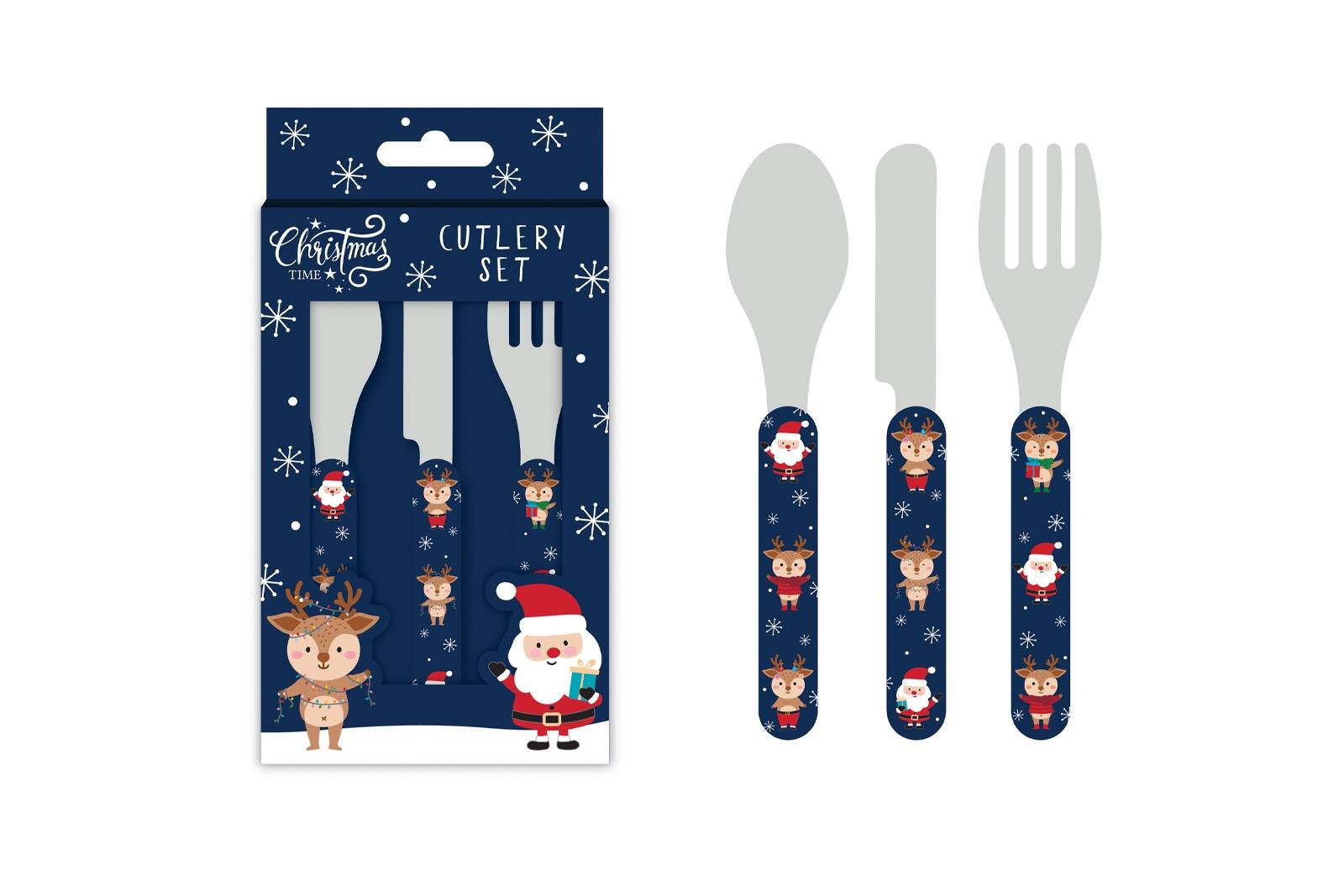 SANTA & FRIENDS KIDS CUTLERY SET