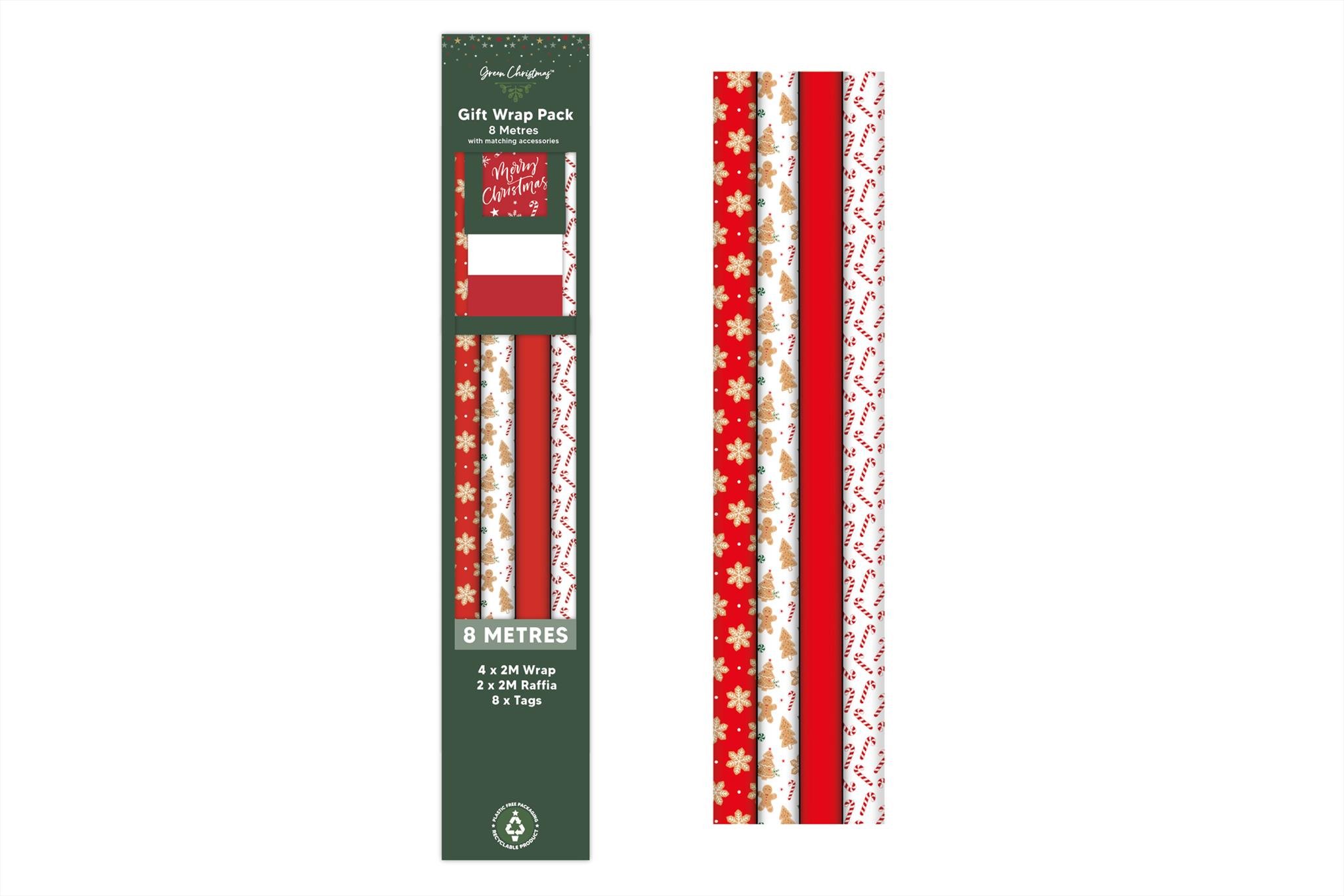 8M GINGERBREAD WRAPPING PAPER +4M TAGS