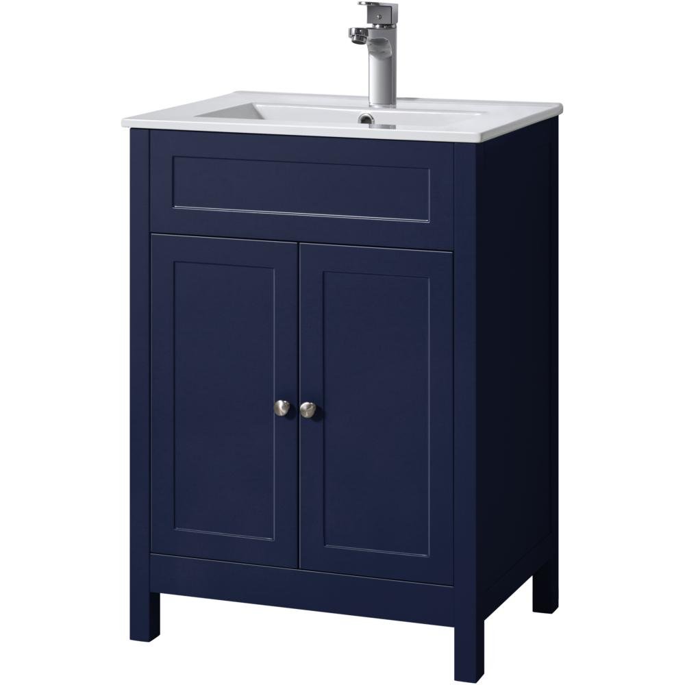 Turin 60 cm 2 Door Vanity Unit & Ceramic Basin Blue EXDISPLAY SHOWROOM FLOOR MODEL